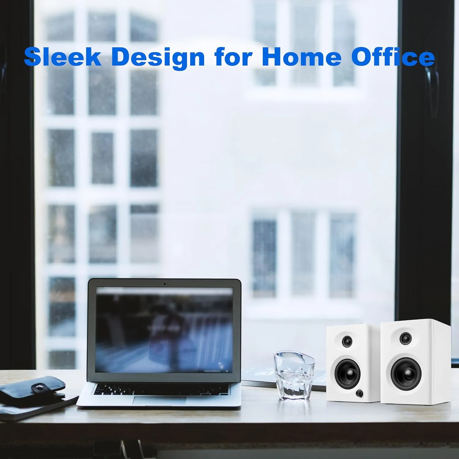 Computer Speakers for Desktop PC, 60W Powerful Sound with Deep Bass & Clear Treble – Compact Bookshelf Speakers for Home Office, Laptop, Music, Audiobooks (White, Pair)