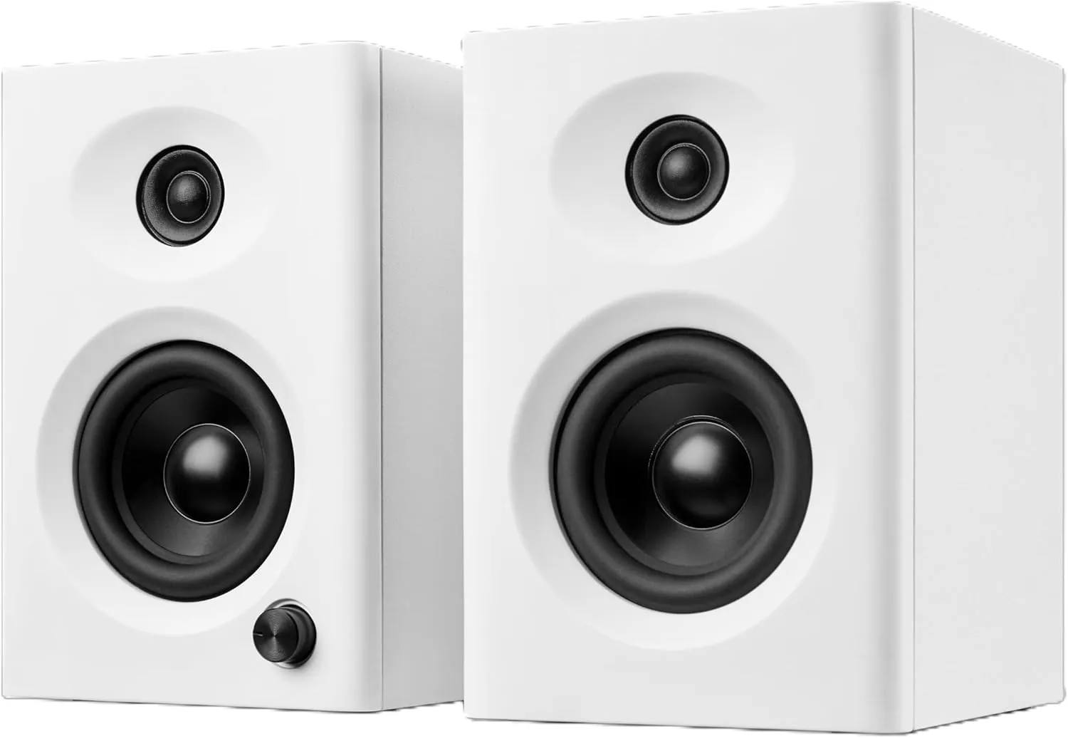 Computer Speakers for Desktop PC, 60W Powerful Sound with Deep Bass & Clear Treble – Compact Bookshelf Speakers for Home Office, Laptop, Music, Audiobooks (White, Pair)