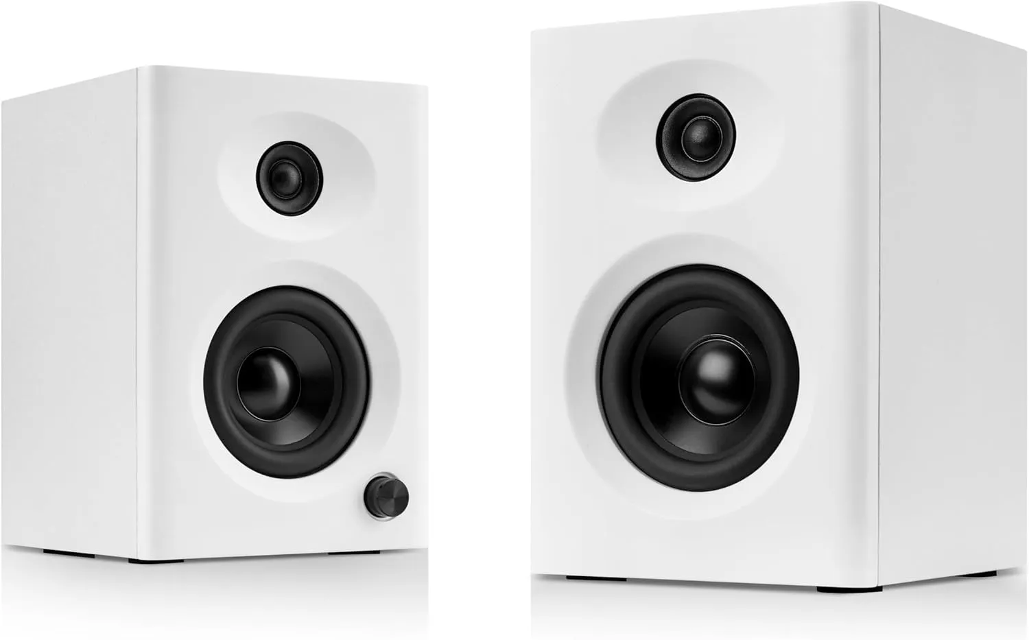 Computer Speakers for Desktop PC, 60W Powerful Sound with Deep Bass & Clear Treble – Compact Bookshelf Speakers for Home Office, Laptop, Music, Audiobooks (White, Pair)