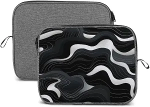 Contour Topography Map Pattern Laptop Sleeve Case Shockproof Protective Carrying Bag Travel Briefcase