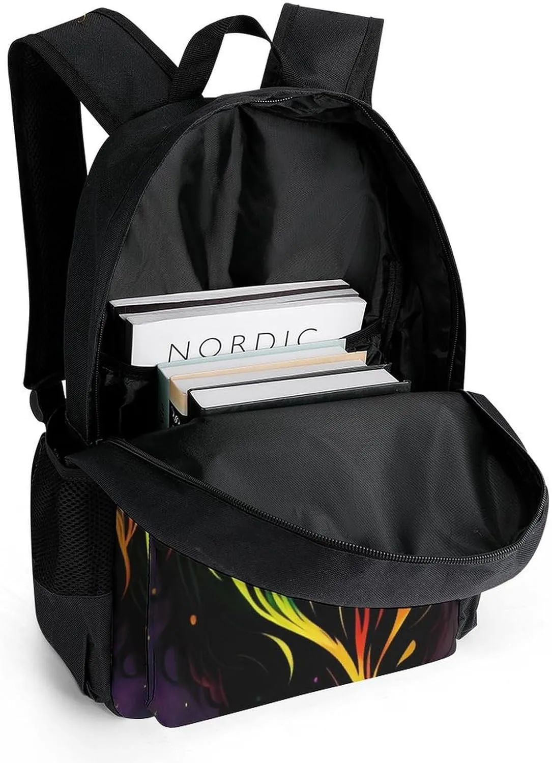 Cool Lion In The Space Surreal Style Art Rucksacks Lightweight Multipurpose Anti-Theft Shoulder Bag Large Capacity Business Computer Bag With Smooth Zippers