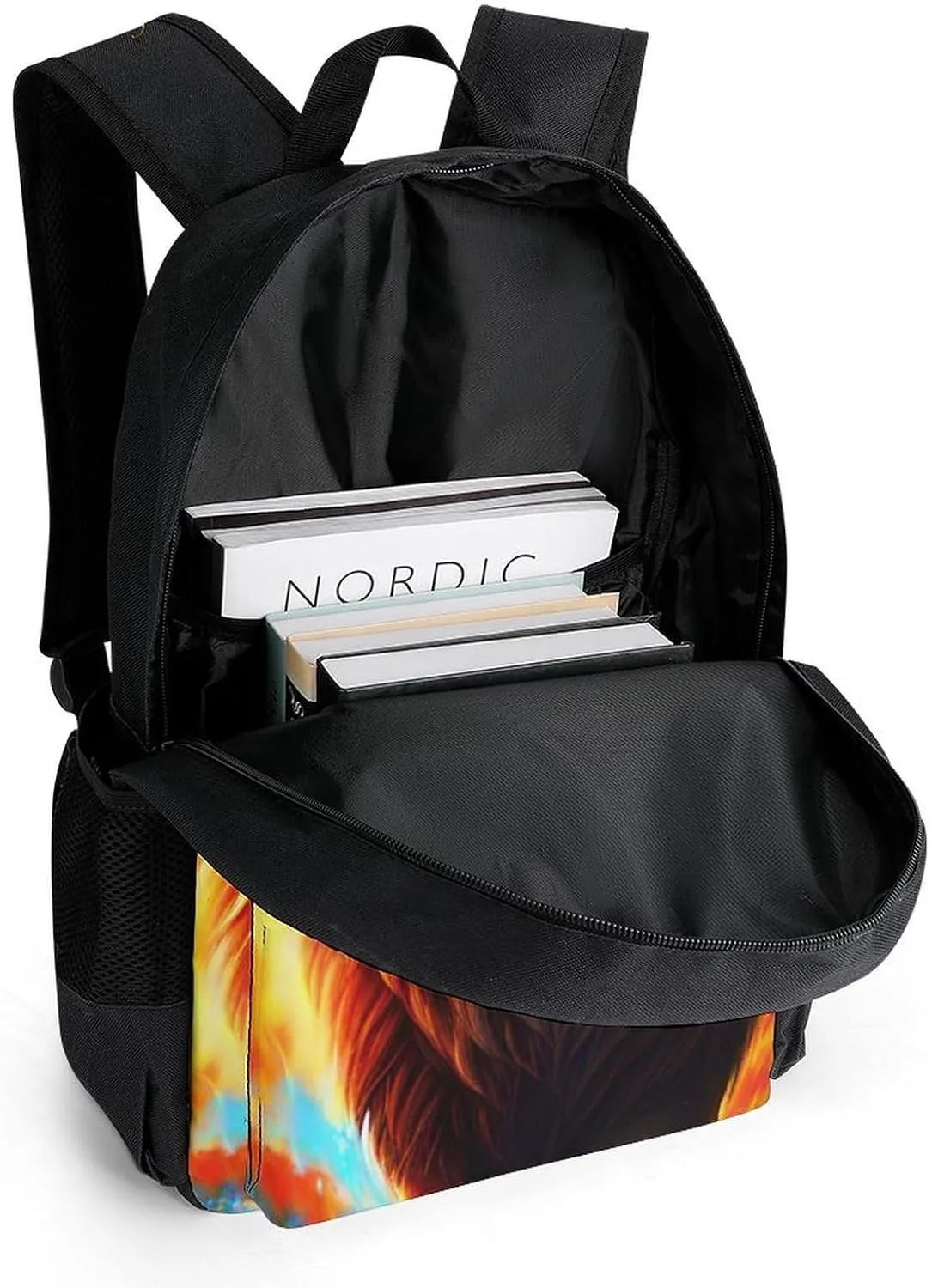 Cool Lion In The Universe Surreal Style Art Rucksacks Lightweight Multipurpose Anti-Theft Shoulder Bag Big Capacity Laptop Book Bag Rucksack With Padded Straps