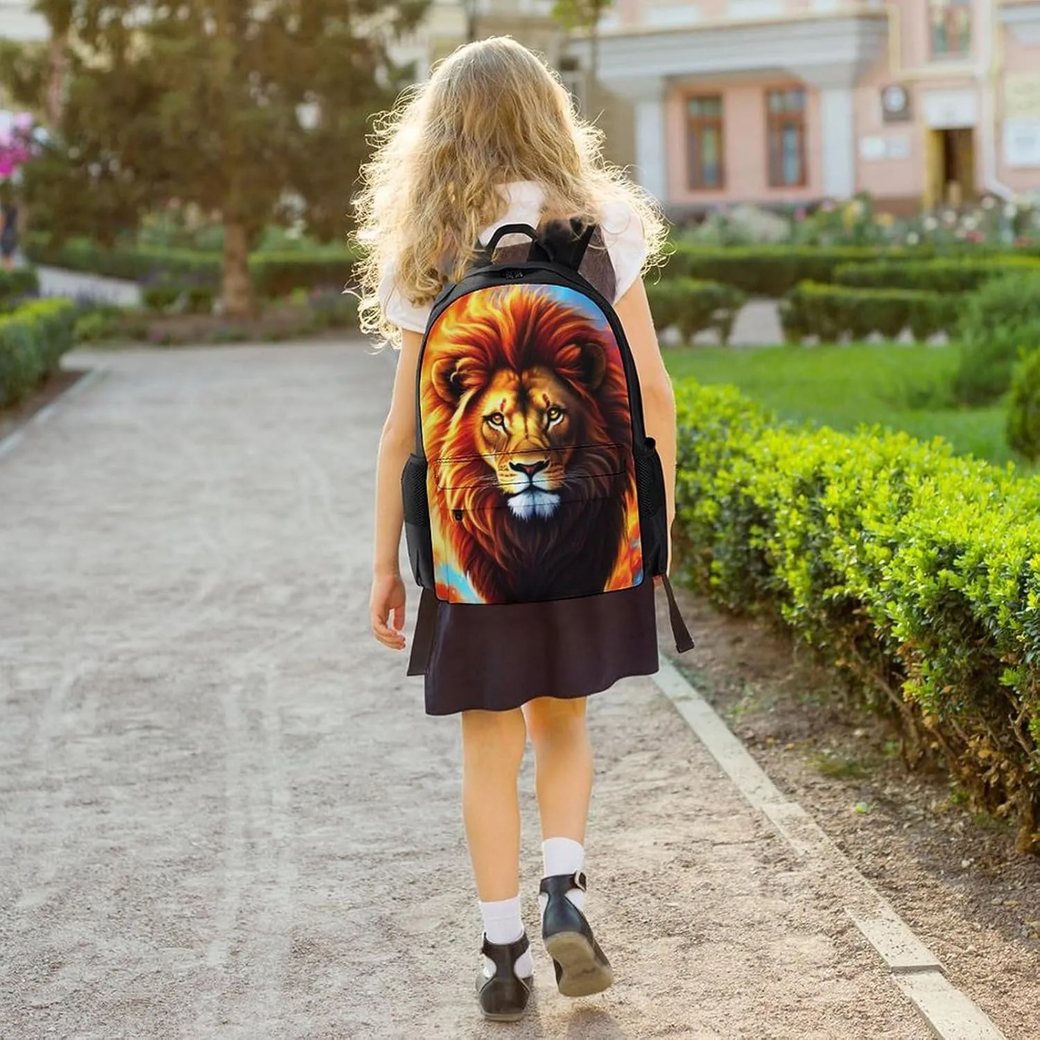 Cool Lion In The Universe Surreal Style Art Rucksacks Lightweight Multipurpose Anti-Theft Shoulder Bag Big Capacity Laptop Book Bag Rucksack With Padded Straps