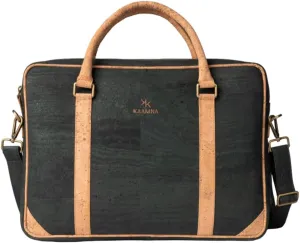 Cork Slim Laptop Bag - Unisex Luxury Work Briefcase For Men & Women - Sustainable Vegan Leather Business Bag