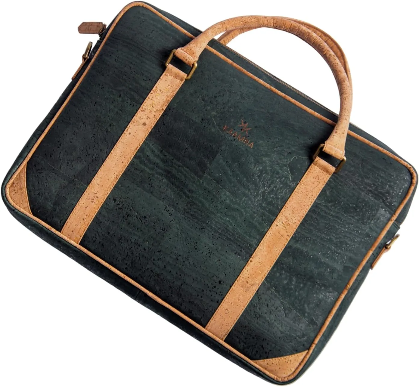 Cork Slim Laptop Bag - Unisex Luxury Work Briefcase For Men & Women - Sustainable Vegan Leather Business Bag