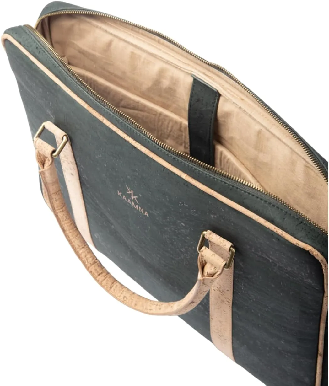 Cork Slim Laptop Bag - Unisex Luxury Work Briefcase For Men & Women - Sustainable Vegan Leather Business Bag