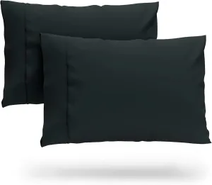 Cosy House Collection Premium Rayon Derived from Bamboo Pillowcase Set of 2 - Ultra Soft, Cooling & Breathable Bedding (King, Black)