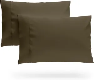 Cosy House Collection Premium Rayon Derived from Bamboo Pillowcase Set of 2 - Ultra Soft, Cooling & Breathable Bedding (King, Chocolate)