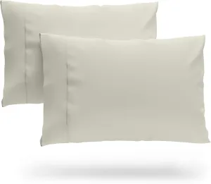 Cosy House Collection Premium Rayon Derived from Bamboo Pillowcase Set of 2 - Ultra Soft, Cooling & Breathable Bedding (King, Cream)