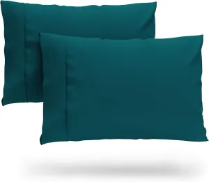 Cosy House Collection Premium Rayon Derived from Bamboo Pillowcase Set of 2 - Ultra Soft, Cooling & Breathable Bedding (King, Dark Teal)