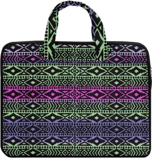 CowCow Native Tribal Ethnic Print Unisex Handbag 16" Double Pocket Laptop Bag