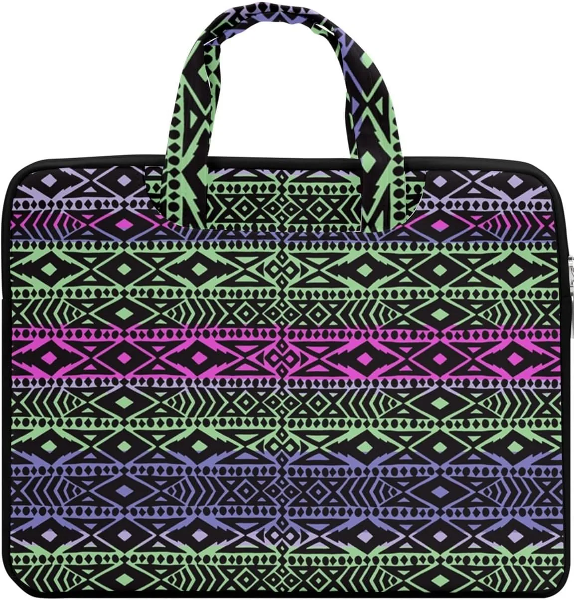 CowCow Native Tribal Ethnic Print Unisex Handbag 16" Double Pocket Laptop Bag