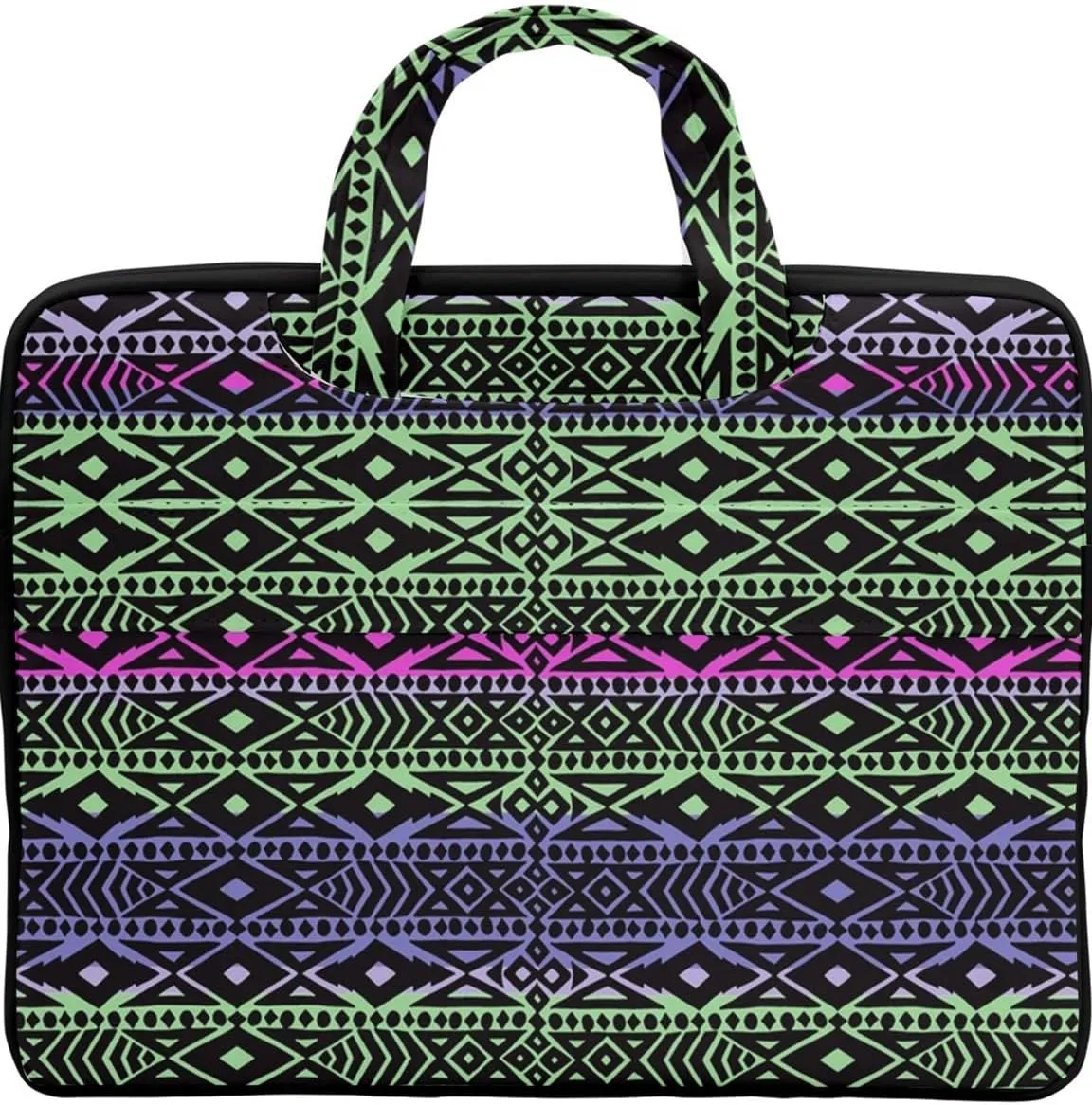 CowCow Native Tribal Ethnic Print Unisex Handbag 16" Double Pocket Laptop Bag