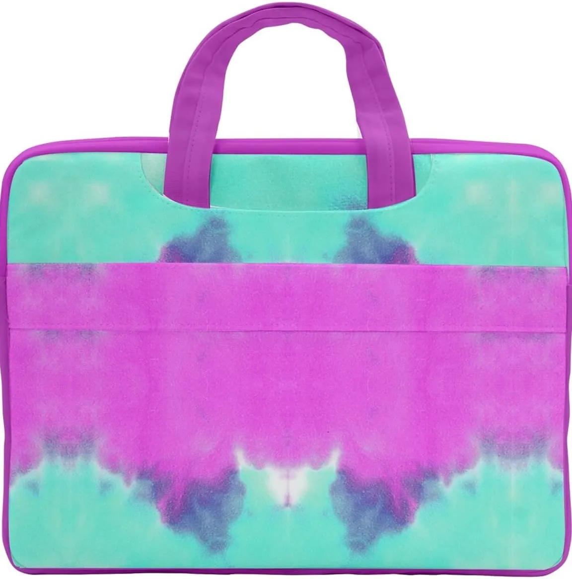 CowCow Work Bag Tie Dye Aztec Print Double Pocket Laptop Bag Compatible with MacBook Air/Pro,13"/15" Notebook