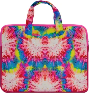 CowCow Work Bag Tie Dye Aztec Print Double Pocket Laptop Bag Compatible with MacBook Air/Pro,13"/15" Notebook