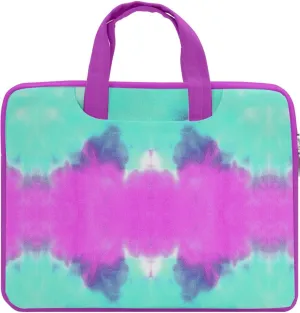 CowCow Work Bag Tie Dye Aztec Print Double Pocket Laptop Bag Compatible with MacBook Air/Pro,13"/15" Notebook