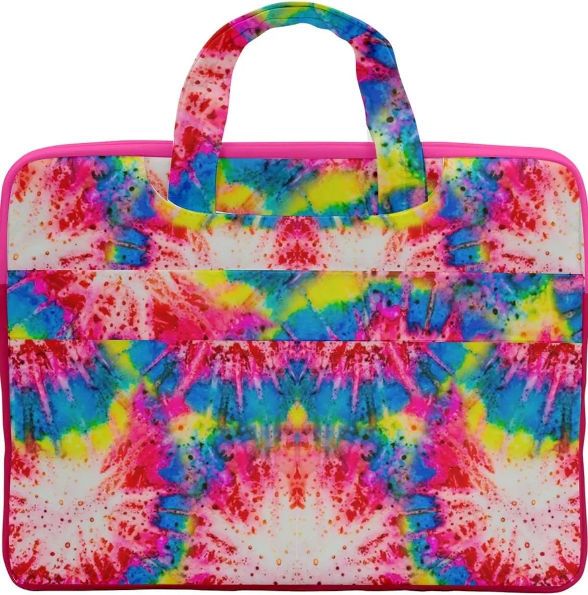 CowCow Work Bag Tie Dye Aztec Print Double Pocket Laptop Bag Compatible with MacBook Air/Pro,13"/15" Notebook