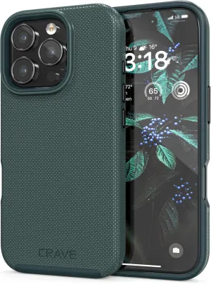 Crave Dual Guard Compatible with iPhone 16 Pro Case, Compatible with MagSafe Shockproof Protection Dual Layer Case for Apple iPhone 16 Pro (6.3") - Forest Green