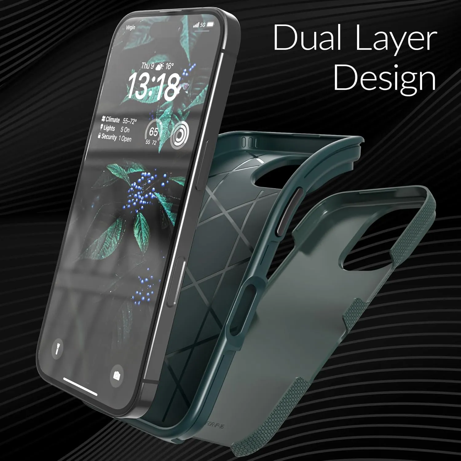 Crave Dual Guard Compatible with iPhone 16 Pro Case, Compatible with MagSafe Shockproof Protection Dual Layer Case for Apple iPhone 16 Pro (6.3") - Forest Green