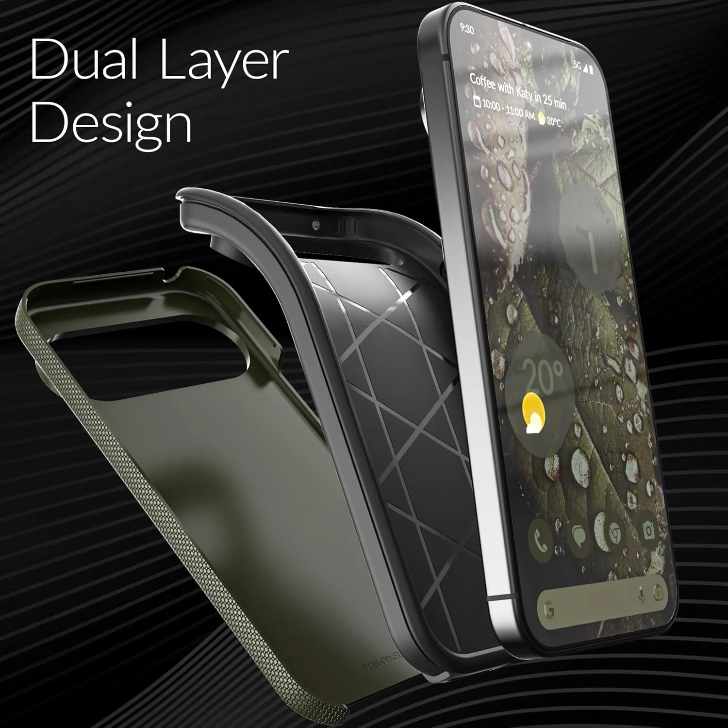 Crave Dual Guard for Google Pixel 9 Case and Pixel 9 Pro Case, Shockproof Protection Dual Layer Case for Google Pixel 9 and Pixel 9 Pro - Sage