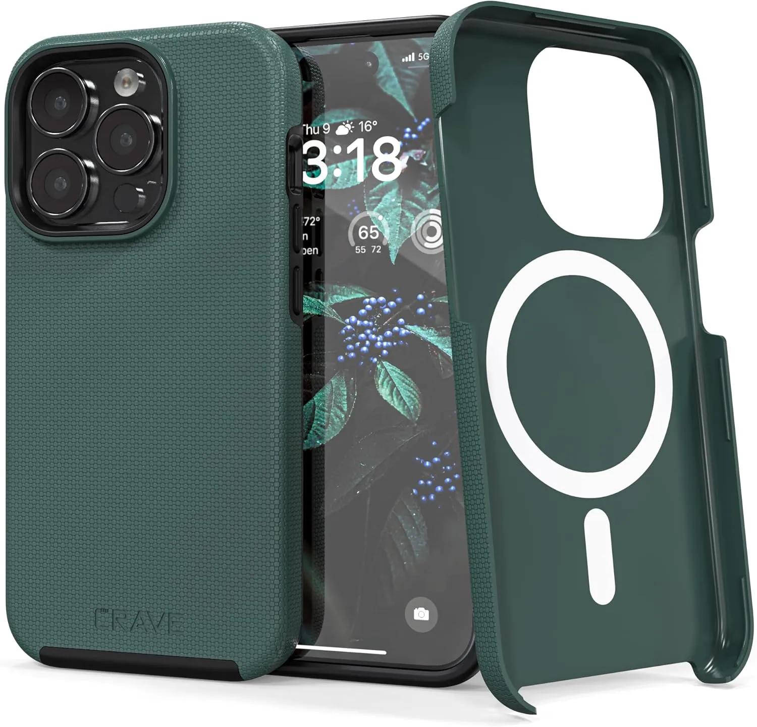 Crave Dual Guard for iPhone 15 Pro Case, Compatible with MagSafe Shockproof Protection Dual Layer Case for Apple iPhone 15 Pro (6.1") - Forest Green