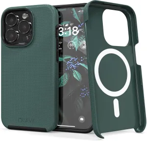 Crave Dual Guard for iPhone 15 Pro Case, Compatible with MagSafe Shockproof Protection Dual Layer Case for Apple iPhone 15 Pro (6.1") - Forest Green