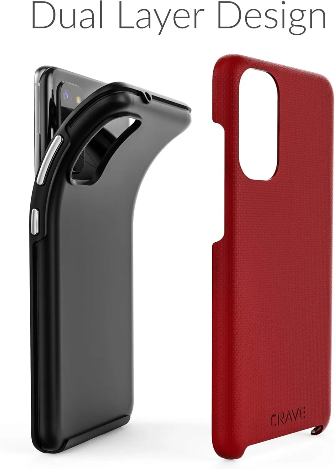 Crave Dual Guard for Samsung Galaxy S20 Case, Shockproof Protection Dual Layer Case for Samsung Galaxy S20, S20 5G - Red