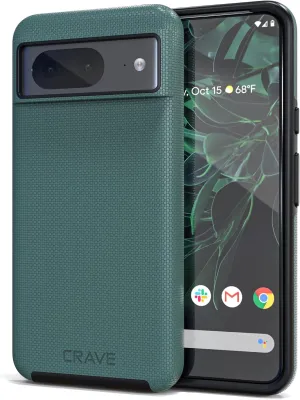 Crave Google Pixel 8 Case - Dual Guard Shockproof Protection Secure Layered Pixel 8 Phone Case, Forest Green