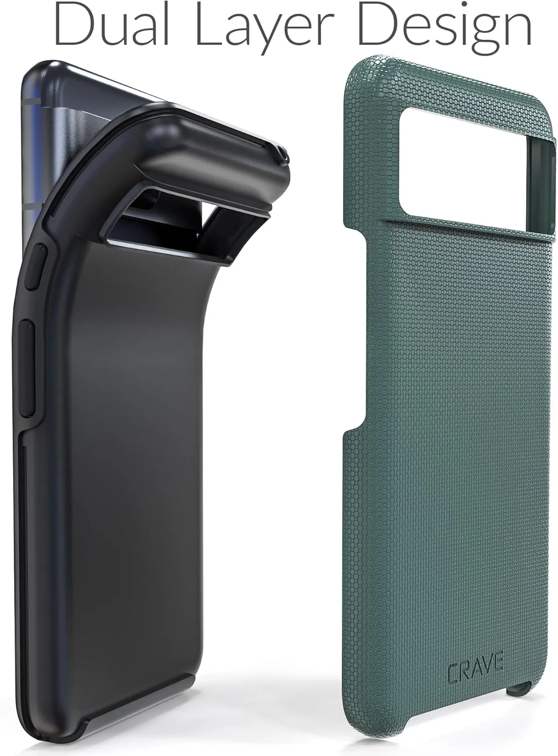 Crave Google Pixel 8 Case - Dual Guard Shockproof Protection Secure Layered Pixel 8 Phone Case, Forest Green
