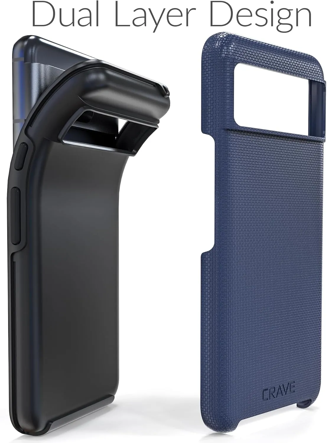 Crave Google Pixel 8 Case - Dual Guard Shockproof Protection Secure Layered Pixel 8 Phone Case, Navy