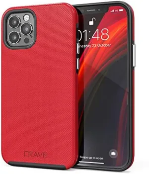 Crave iPhone 12, iPhone 12 Pro Case, Dual Guard Protection Series Case for iPhone 12/12 Pro (6.1 inch) - Red