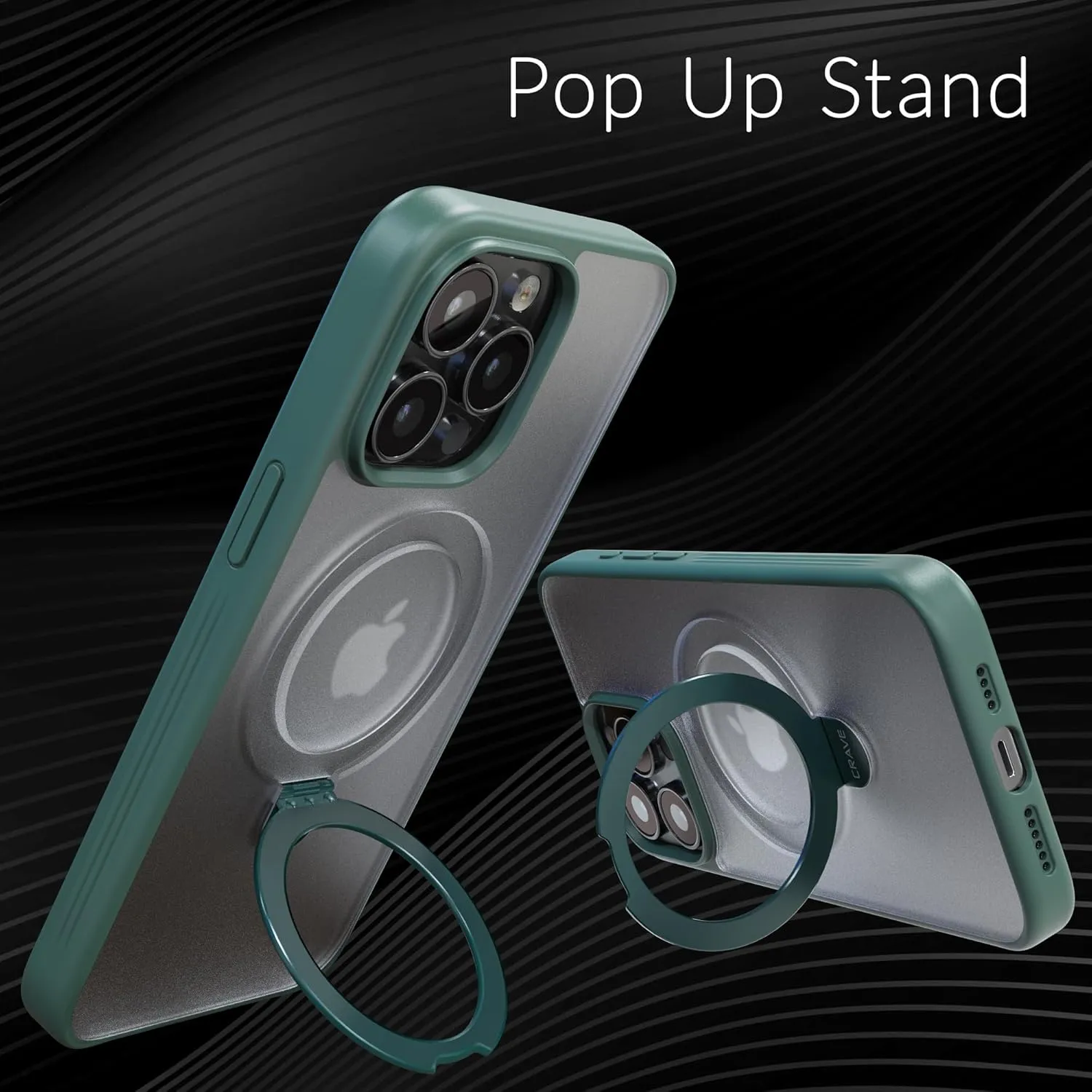 Crave Stand Case for iPhone 15 Pro Max, Compatible with MagSafe - Shockproof Protection Kickstand Case - Forest Green