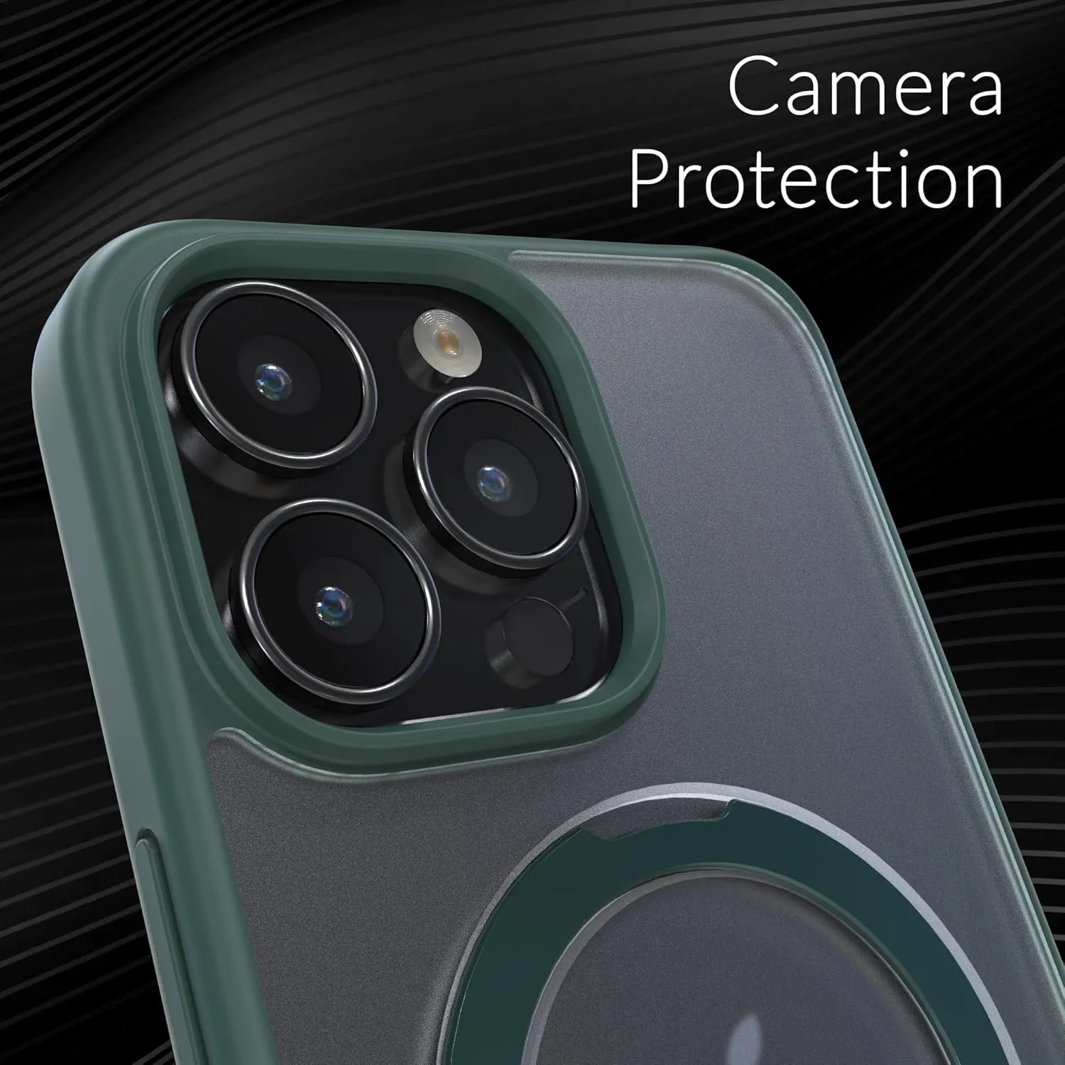 Crave Stand Case for iPhone 15 Pro Max, Compatible with MagSafe - Shockproof Protection Kickstand Case - Forest Green