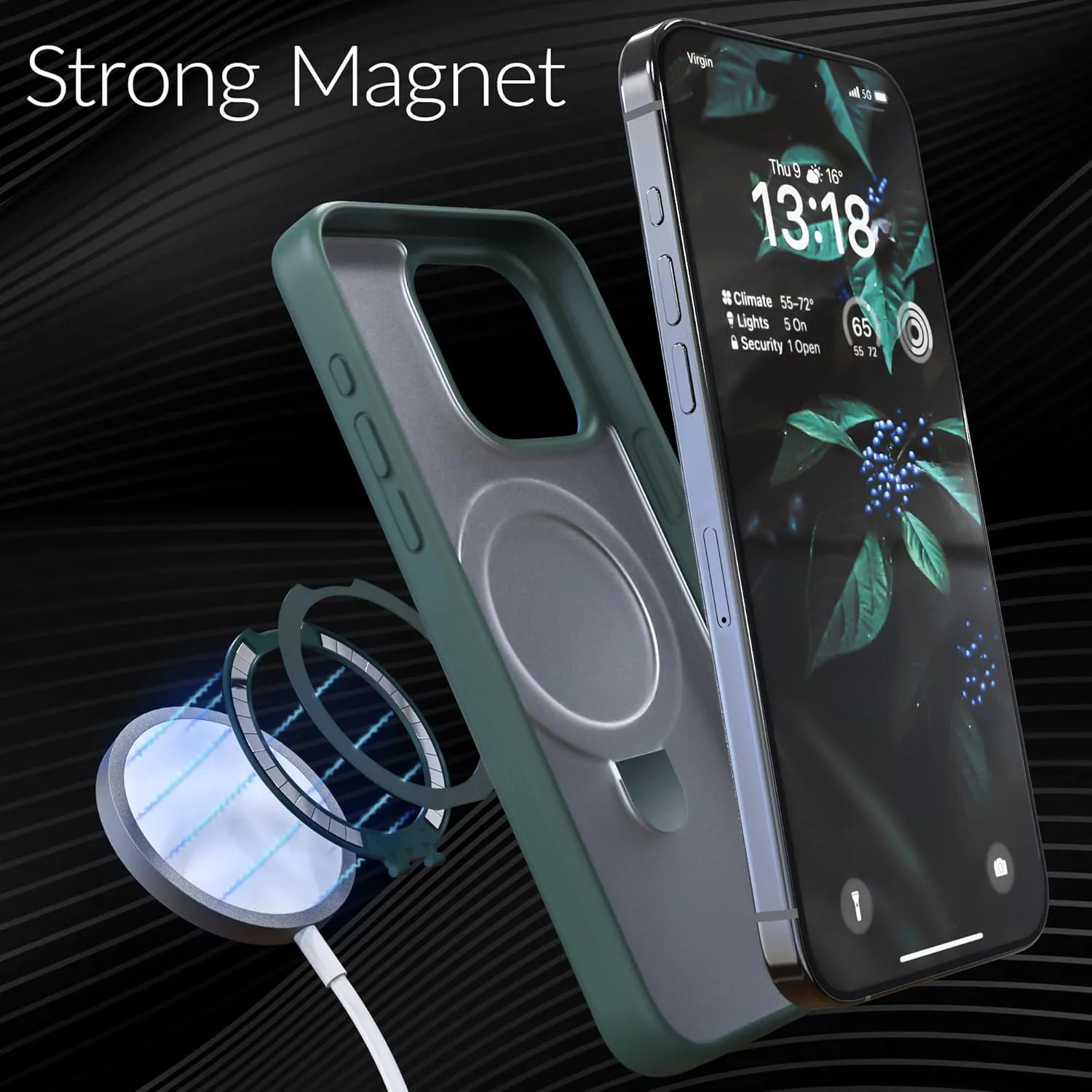 Crave Stand Case for iPhone 15 Pro Max, Compatible with MagSafe - Shockproof Protection Kickstand Case - Forest Green