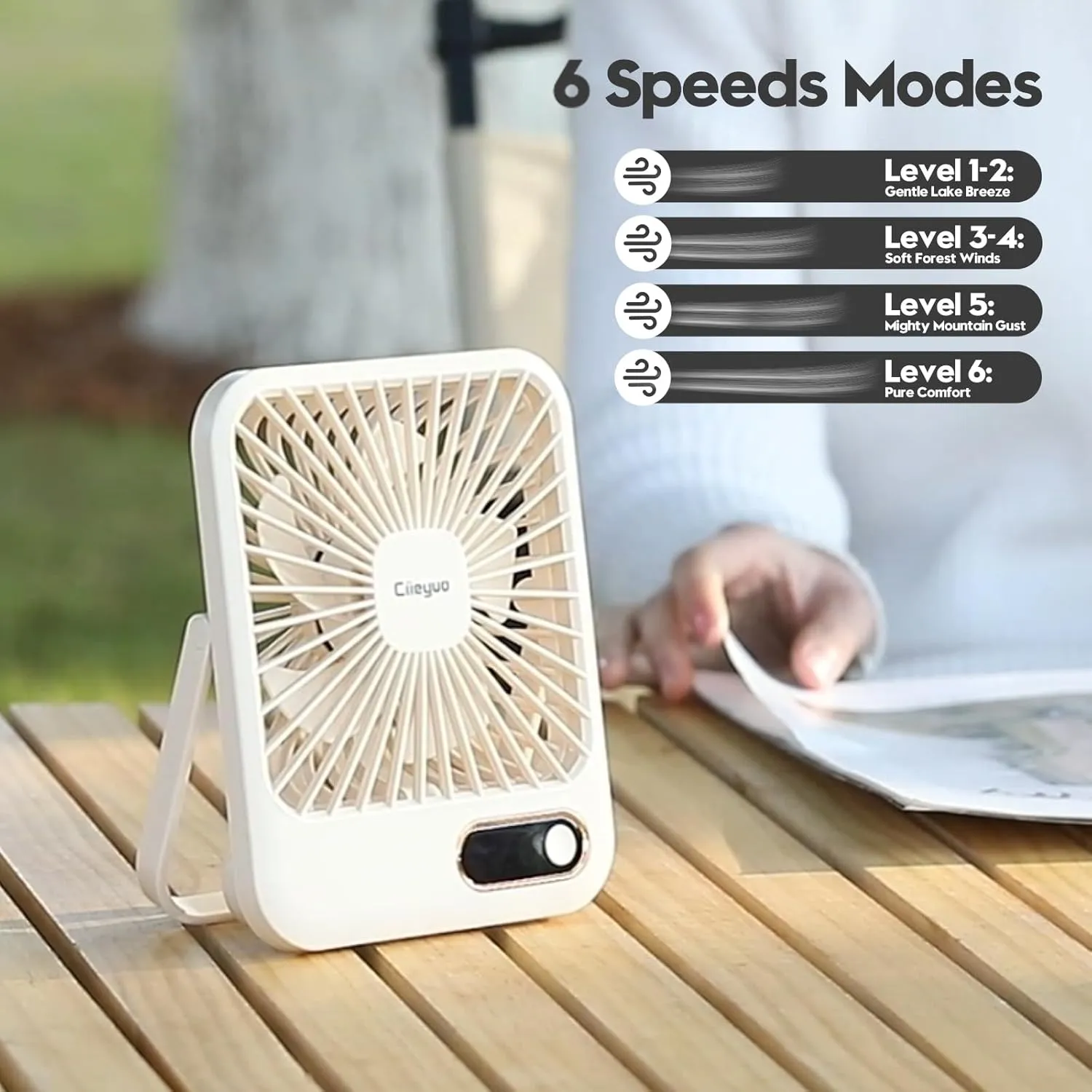 Cruise-Approved Fan Compact & Quiet 24H Ultra-Long Battery Life TYPE-C Rechargeable Personal Cooling Fan for Cruise Cabin, Office & Travel