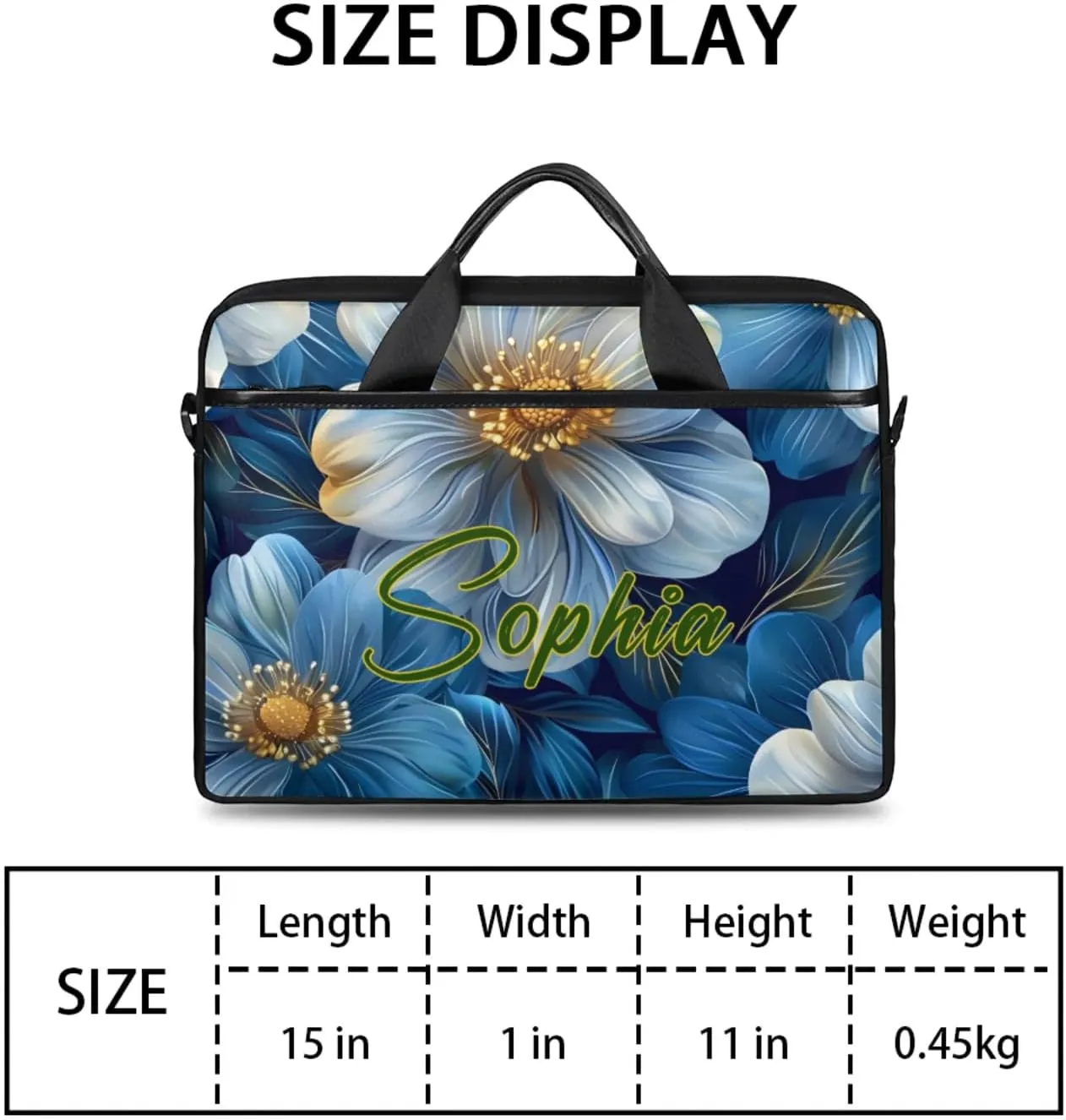 Custom Laptop-Bag with Name,Lightweight Portable Personalized Shoulder Computer-Bag,Customized Briefcase for Women