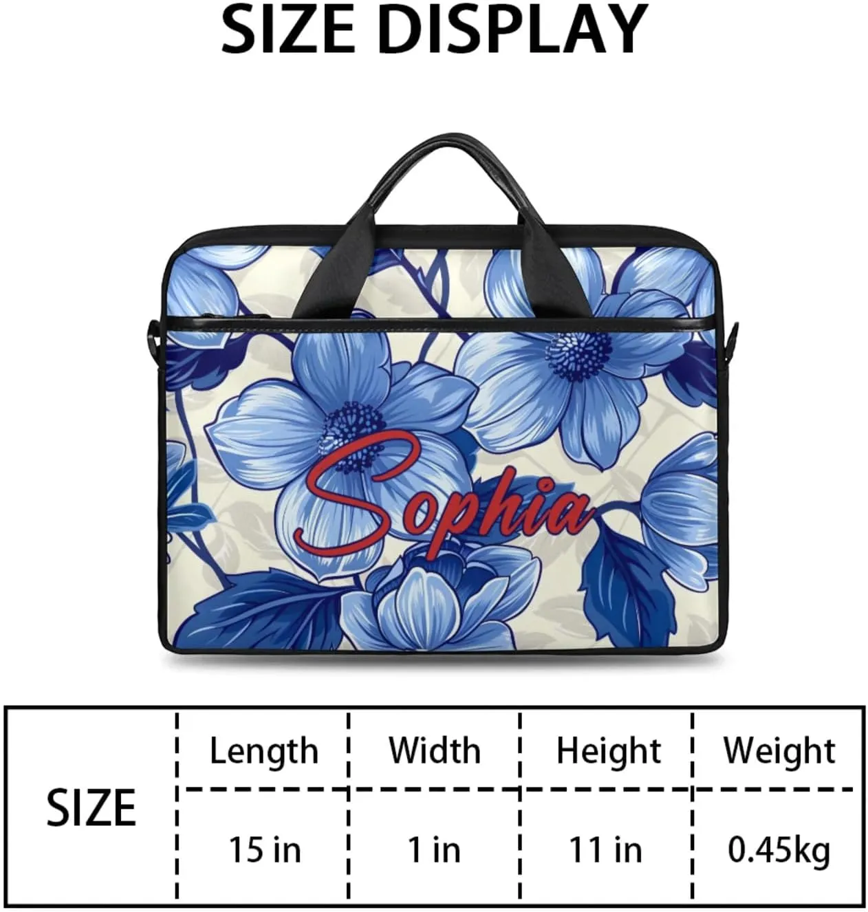 Custom Laptop-Bag with Name,Lightweight Portable Personalized Shoulder Computer-Bag,Customized Briefcase for Women
