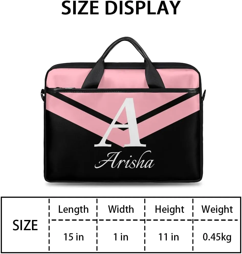 Custom Laptop Bag with Name,Personalized Laptop Shoulder Bag Add Your Own Name,Customized Portable Computer Pocket Case Gifts