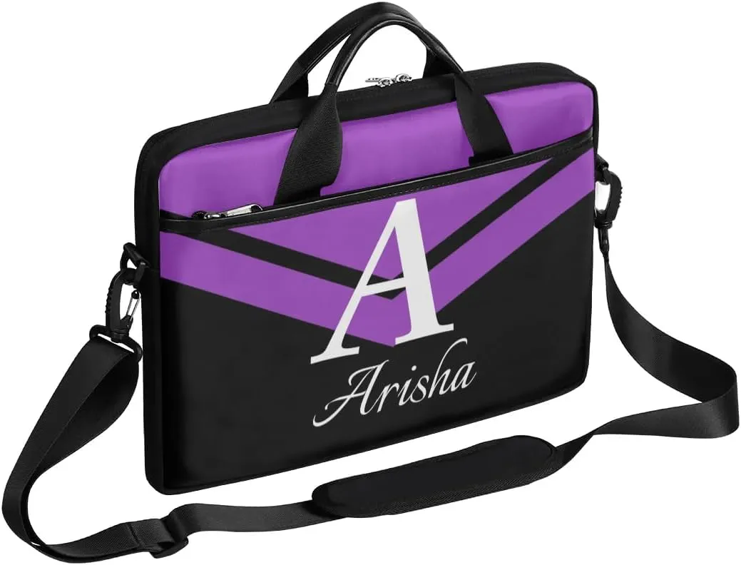 Custom Laptop Bag with Name,Personalized Laptop Shoulder Bag Add Your Own Name,Customized Portable Computer Pocket Case Gifts