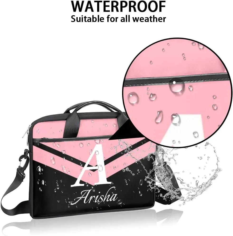 Custom Laptop Bag with Name,Personalized Laptop Shoulder Bag Add Your Own Name,Customized Portable Computer Pocket Case Gifts