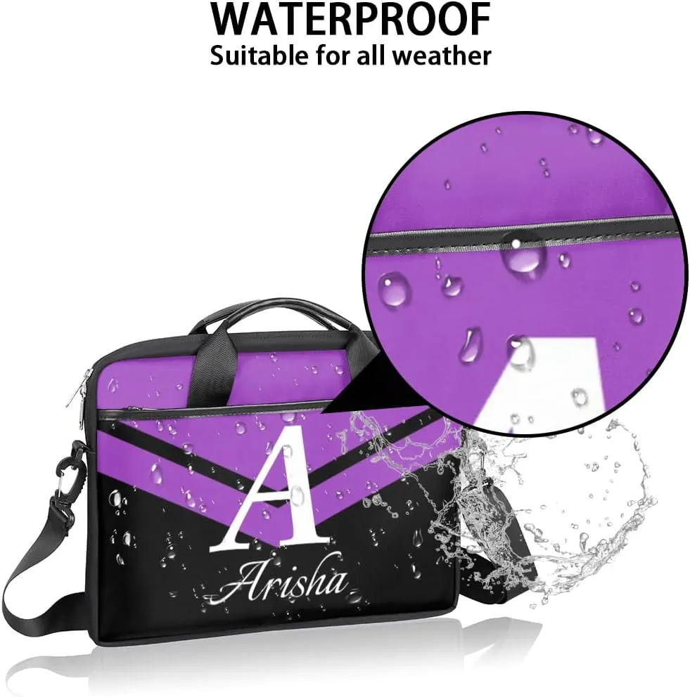 Custom Laptop Bag with Name,Personalized Laptop Shoulder Bag Add Your Own Name,Customized Portable Computer Pocket Case Gifts