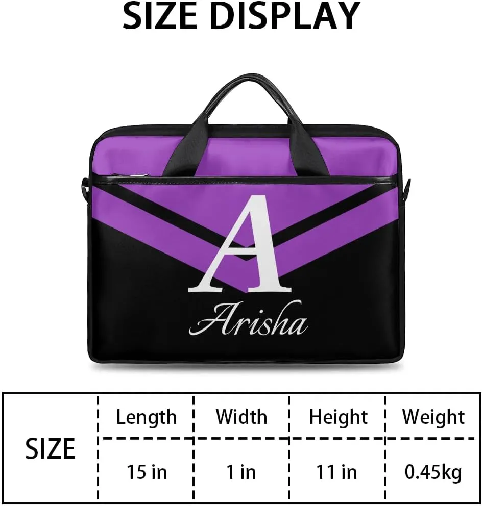 Custom Laptop Bag with Name,Personalized Laptop Shoulder Bag Add Your Own Name,Customized Portable Computer Pocket Case Gifts