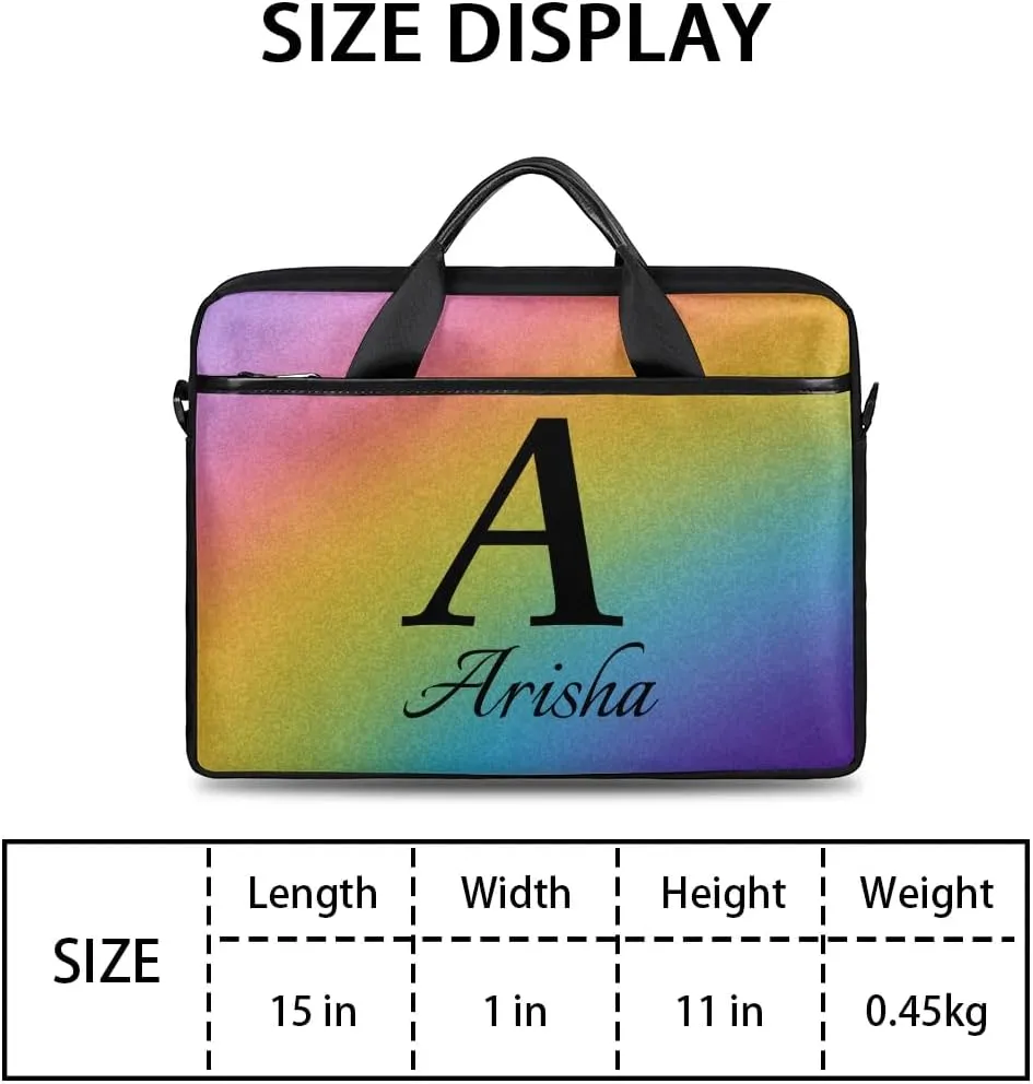 Custom Laptop Bag with Name,Personalized Laptop Shoulder Bag Add Your Own Name,Customized Portable Computer Pocket Case Gifts