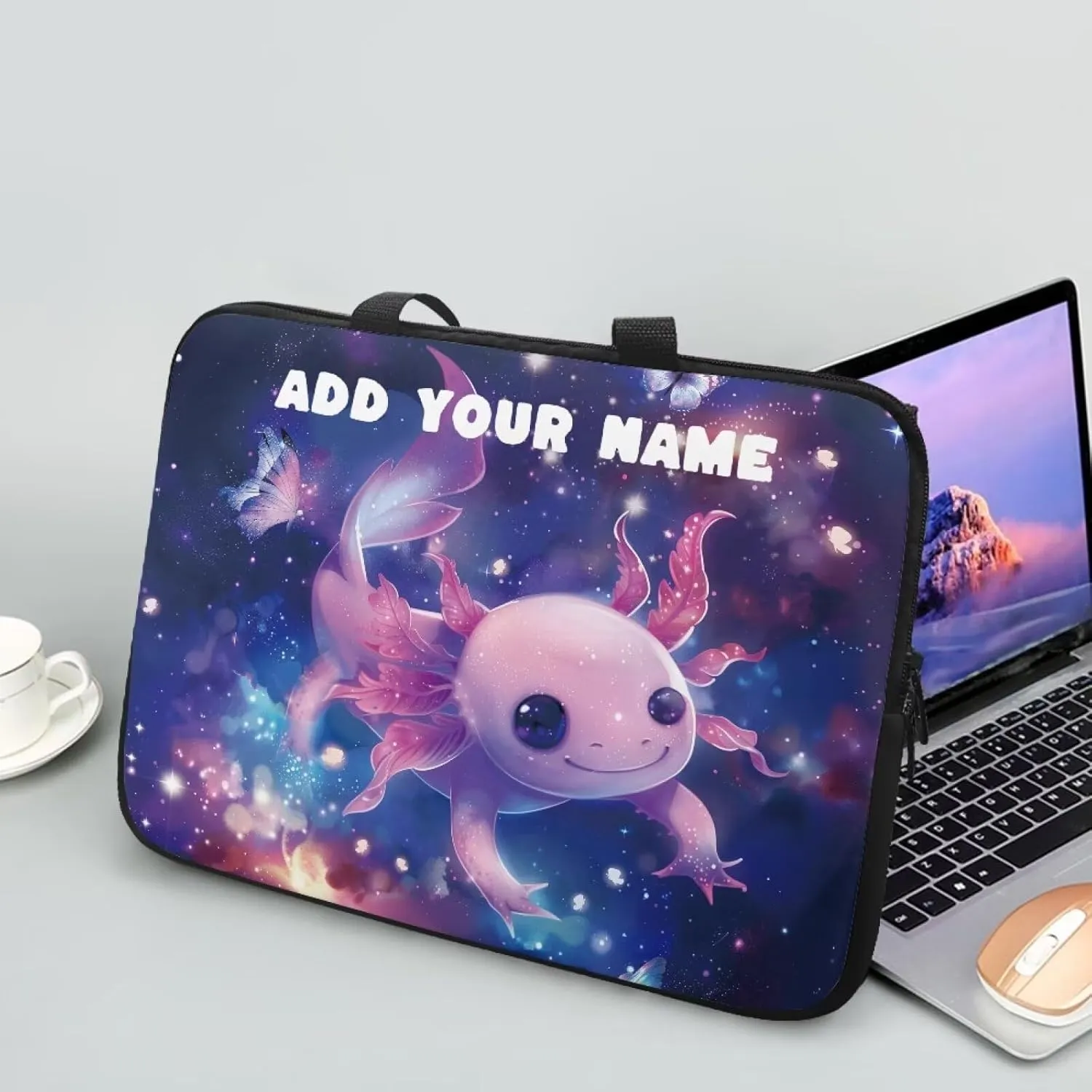 Custom Name Laptop Sleeve Add Your Name Custom Personalized 12 Inch Computer Bag Fashion Computer Carrying Case with Handle Briefcase for Travel Work School