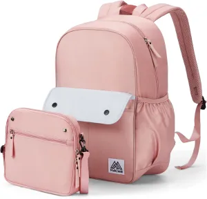 Cute 2 in 1 Backpack for Women - 15.6 Inch Lightweight Laptop Backpack - Casual Backpacks - Water-resistant Backpack Purse, Pink