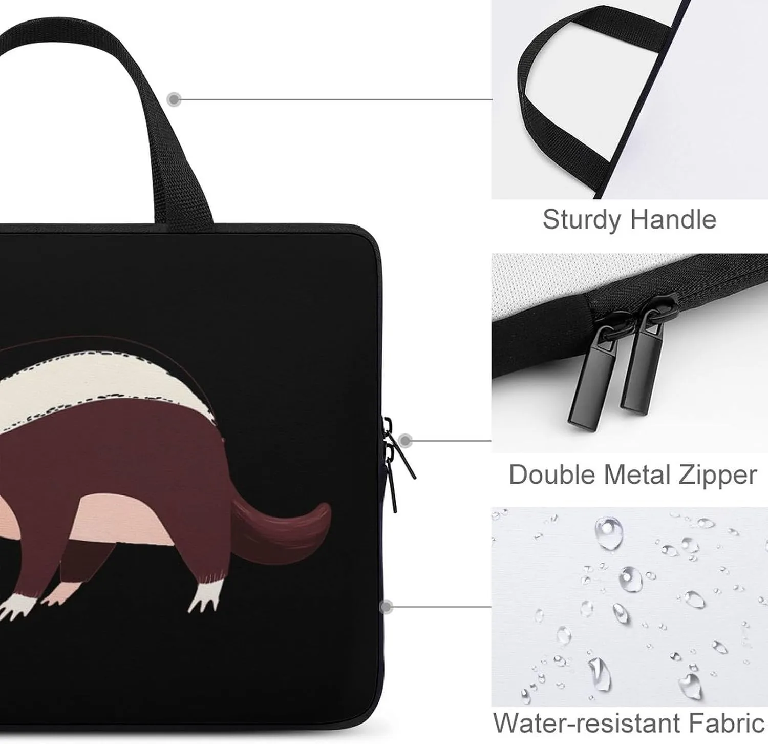 Cute Anteater Laptop Sleeve Bag Computer Carrying Case Laptops Protective Cover for Travel Business