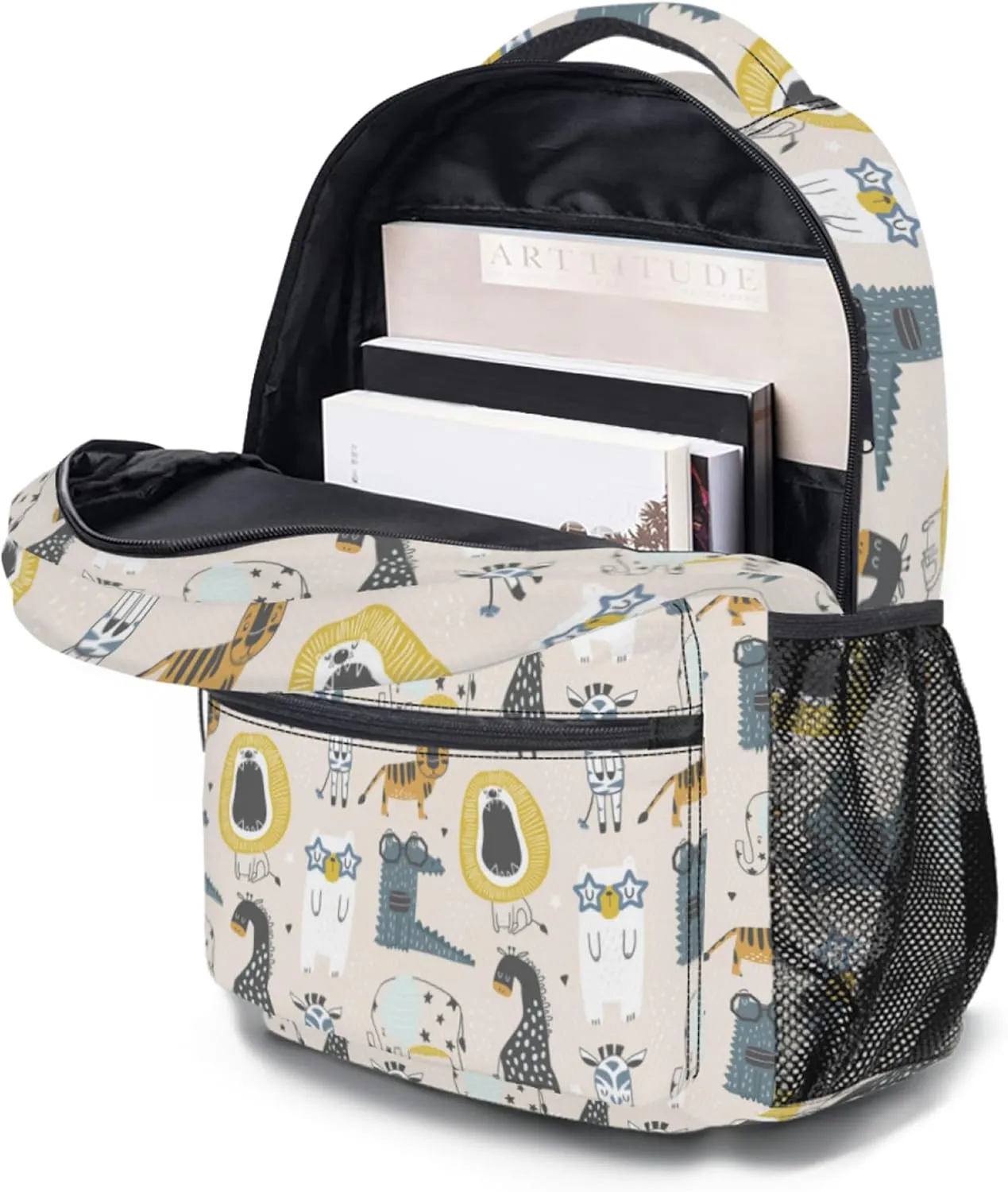 Cute Cartoon Animal Ergonomics Backpack Waterproof Lightweight Travel Bags Casual Daypacks 17 Inch