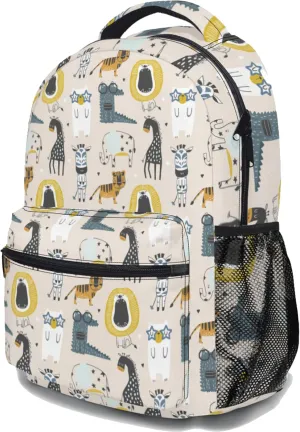 Cute Cartoon Animal Ergonomics Backpack Waterproof Lightweight Travel Bags Casual Daypacks 17 Inch