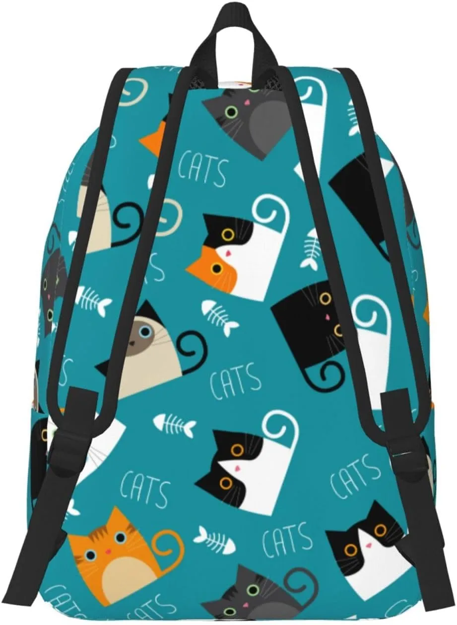 Cute Cats Backpack 15.7 Inch Laptop Backpack Travel Hiking Daypack Multipurpose Bookbag For Men Women