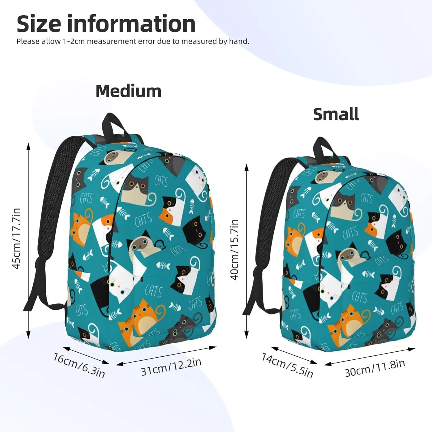 Cute Cats Backpack 15.7 Inch Laptop Backpack Travel Hiking Daypack Multipurpose Bookbag For Men Women